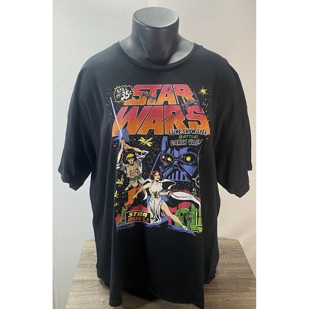 Mad Engine‎ Star Wars Luke Battles Darth Vader T Shirt 3X Black